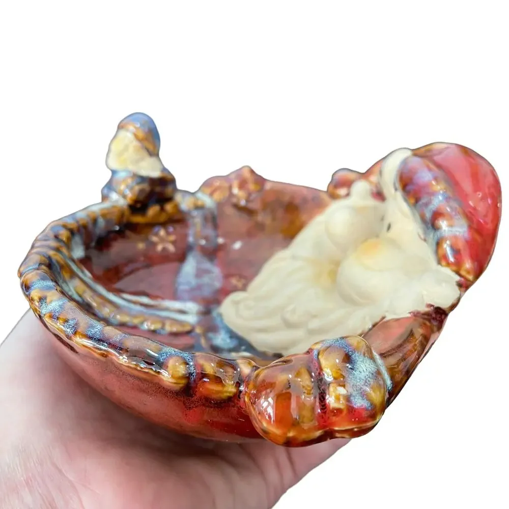 Santa Claus Candy Dish Soap Ceramic Trinket Christmas Holiday Decoration